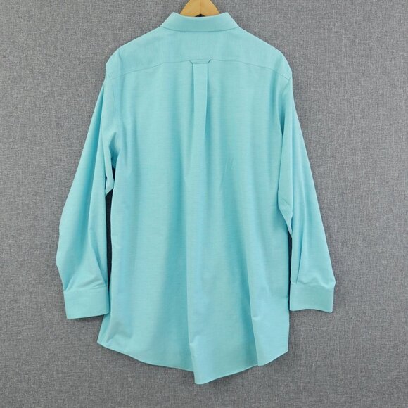 Stafford Essentials Oxford Shirt Aqua Blue Regular Fit 17 34/35 Cotton‎ Blend - Picture 4 of 7